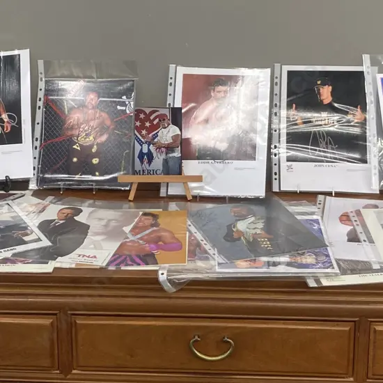 Wrestling Memorabilia Autographed Photos x 30, Some With COA